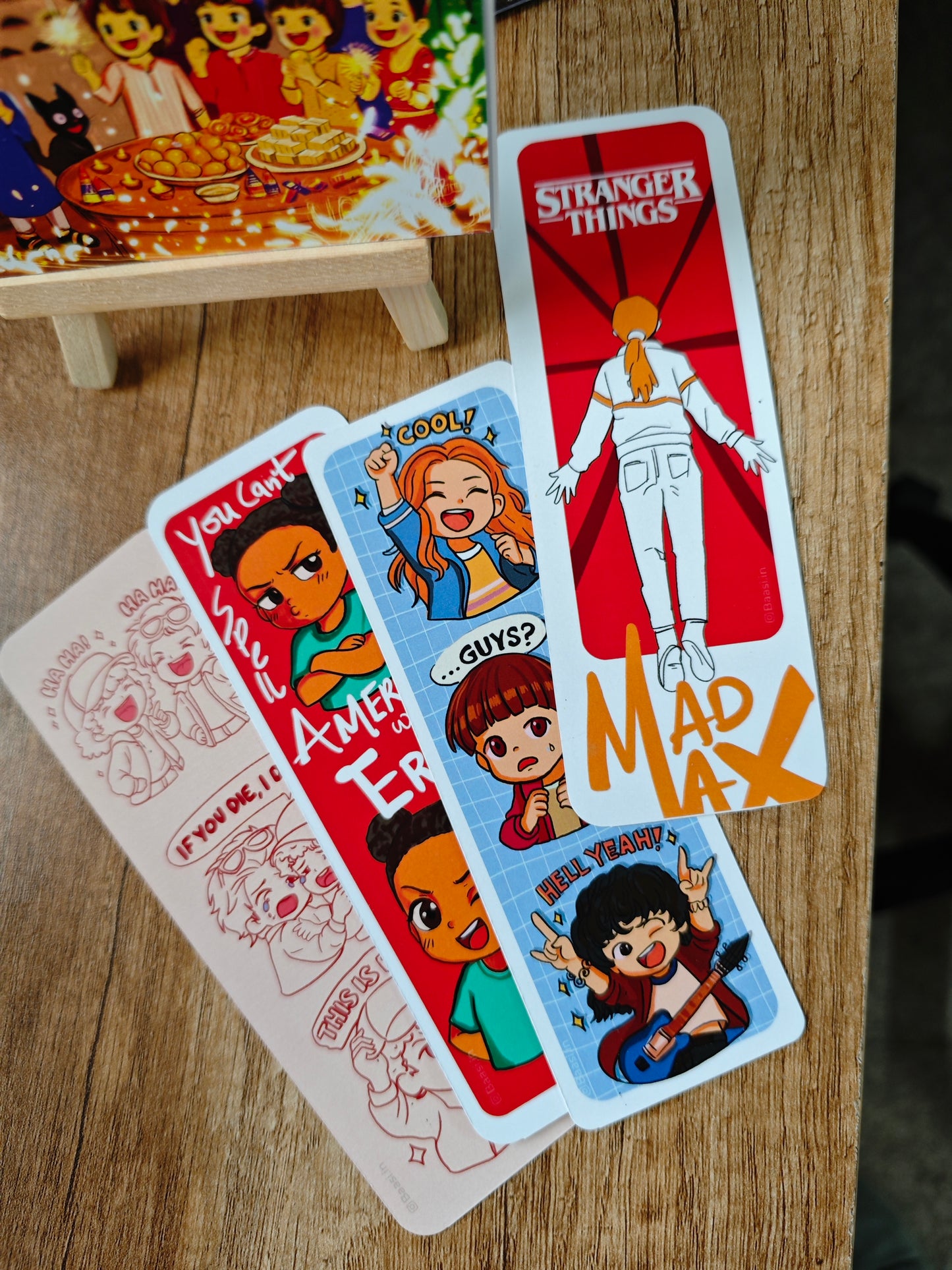 Stranger things Bookmarks - 4 bookmarks set