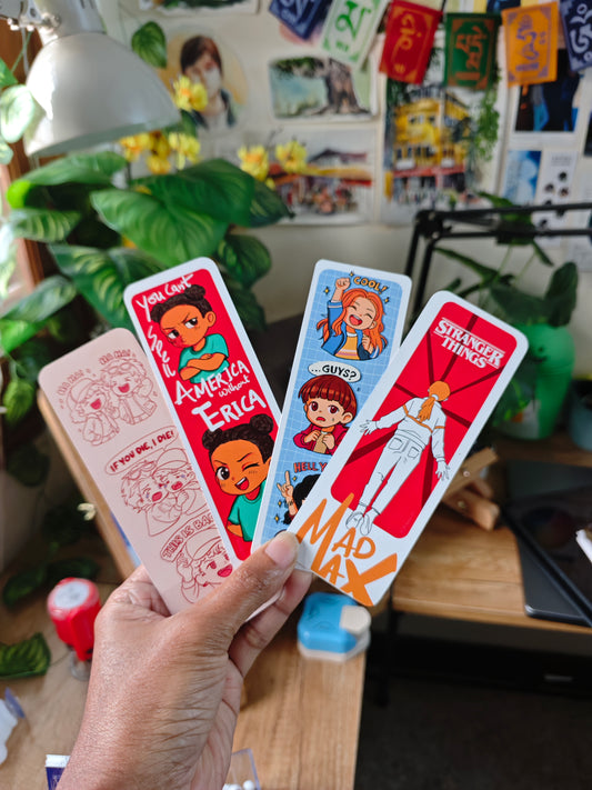 Stranger things Bookmarks - 4 bookmarks set