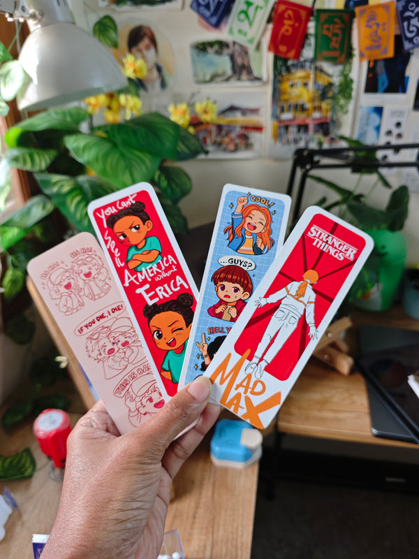 Stranger things Bookmarks - 4 bookmarks set