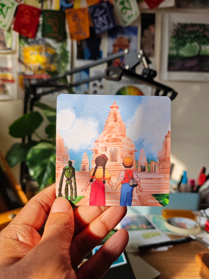 Studio Ghibli Characters Visiting India Art Prints- 12 Prints Pack