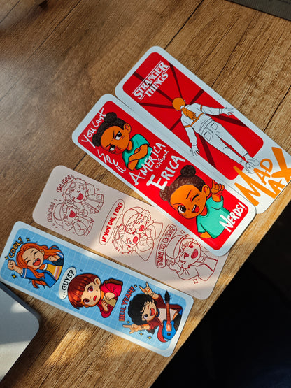 Stranger things Bookmarks - 4 bookmarks set