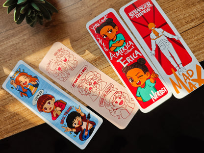 Stranger things Bookmarks - 4 bookmarks set