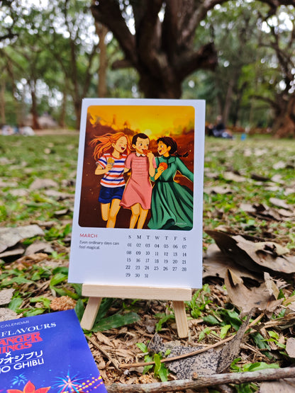 stranger Things x Studio Ghibli Exploring Indian Local food Calendar 2026