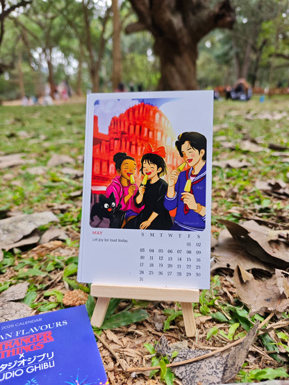 stranger Things x Studio Ghibli Exploring Indian Local food Calendar 2026