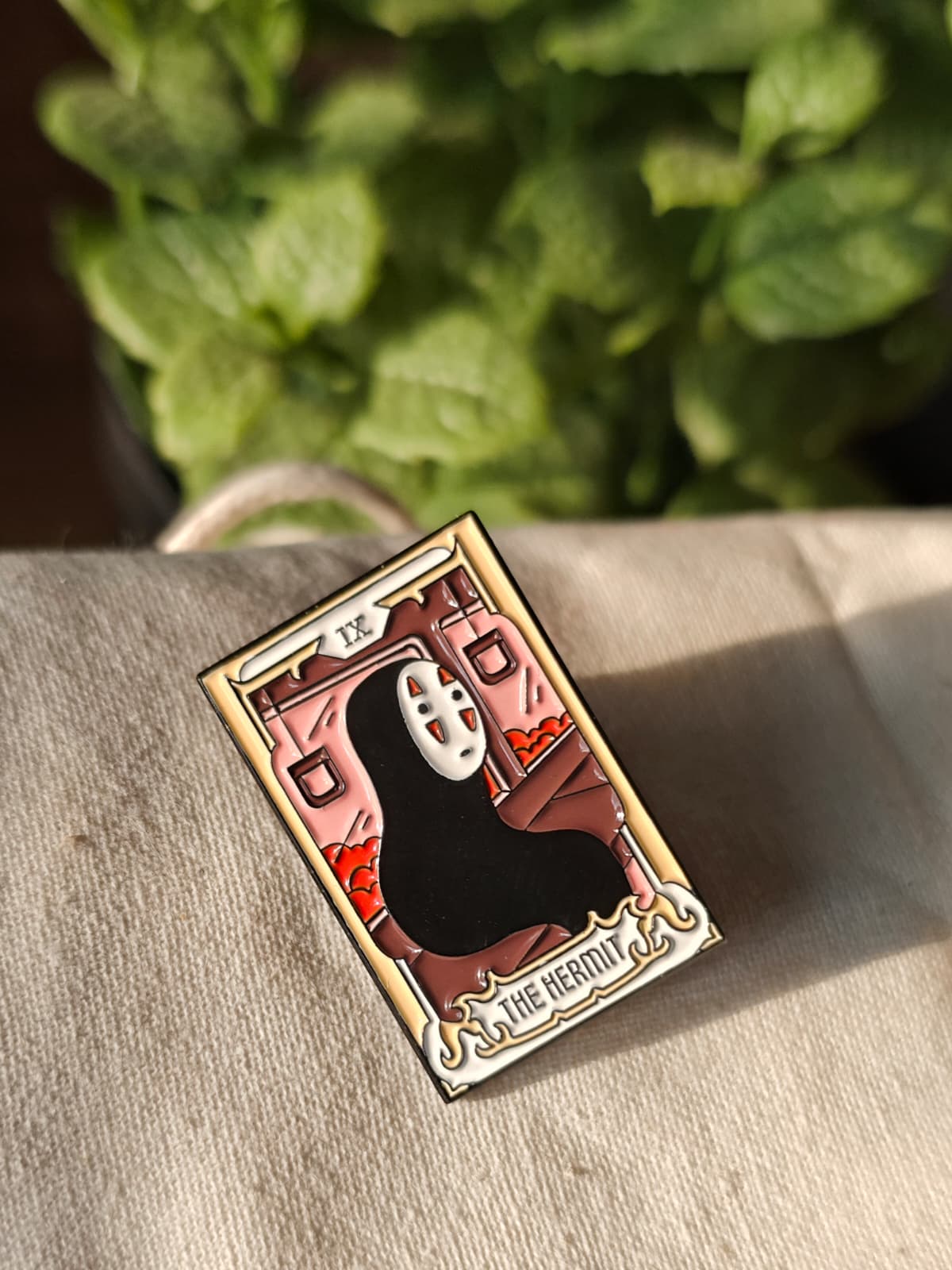 No Face Tarot Card The Hermit Ghibli Metal Enamel Pin