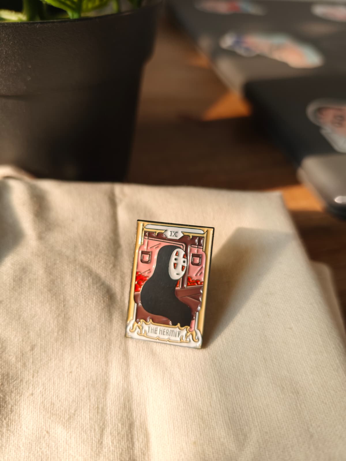 No Face Tarot Card The Hermit Ghibli Metal Enamel Pin