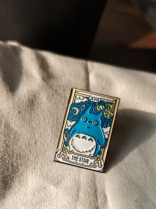 Totoro - Studio Ghibli-inspired "The Star" Tarot card enamel pin