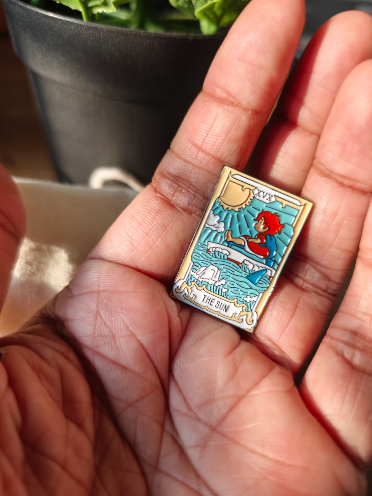 Ponyo Tarot Card The Sun Ghibli Metal Enamel Pin