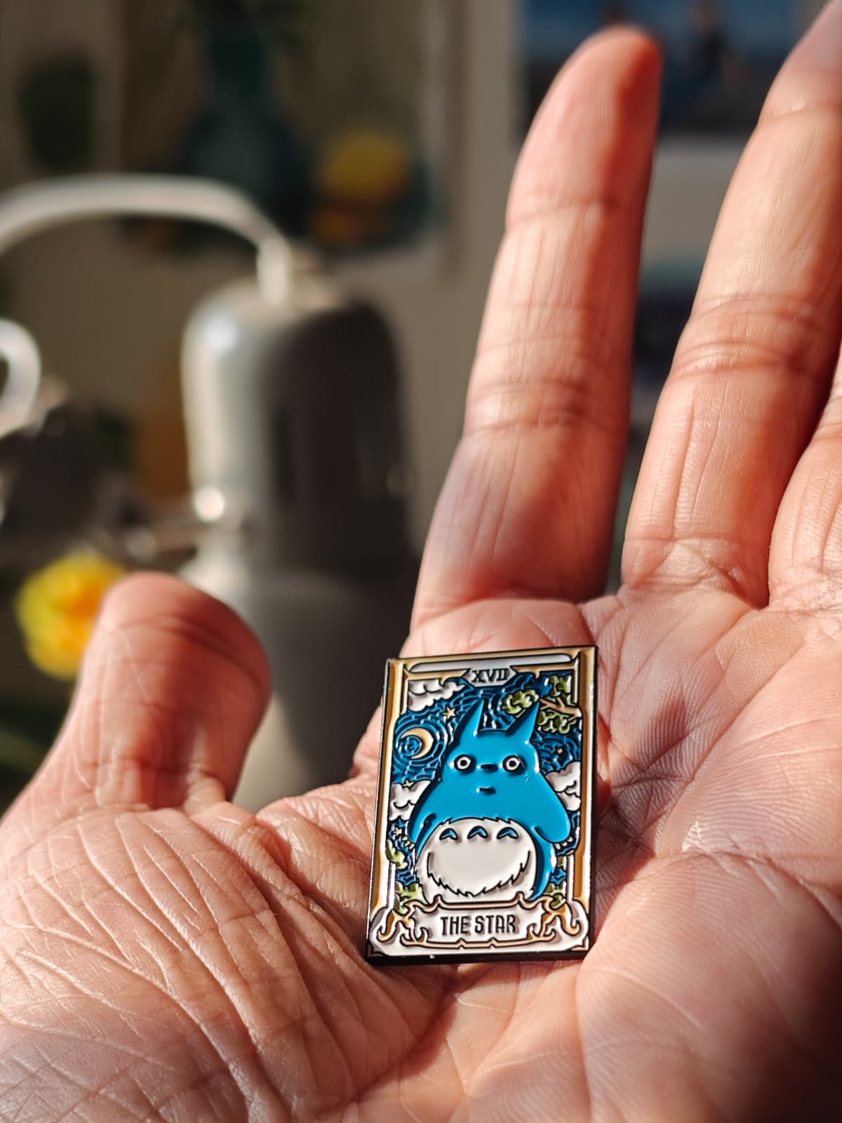 Totoro - Studio Ghibli-inspired "The Star" Tarot card enamel pin