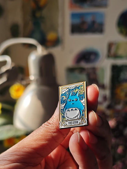 Totoro - Studio Ghibli-inspired "The Star" Tarot card enamel pin