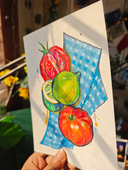 Original Vegetable Illustration (Alcohol Marker on Paper)