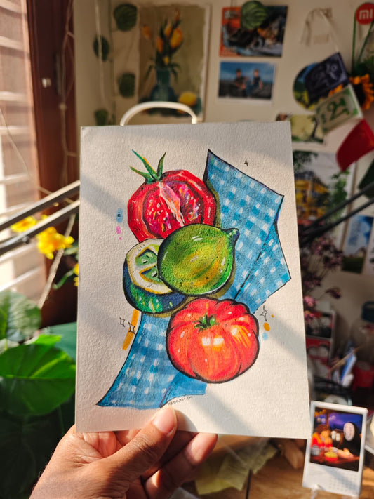 Original Vegetable Illustration (Alcohol Marker on Paper)