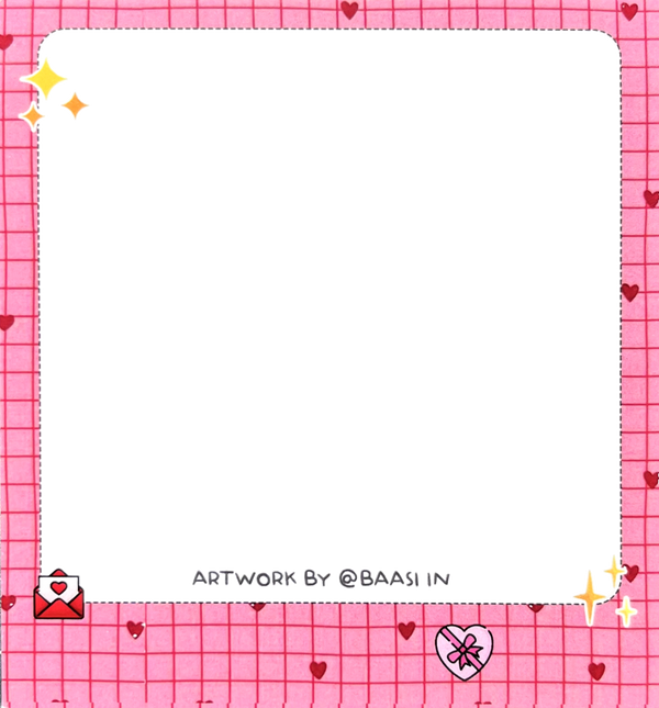 Pink hearts doodle card frame from Baasi's live doodle booth