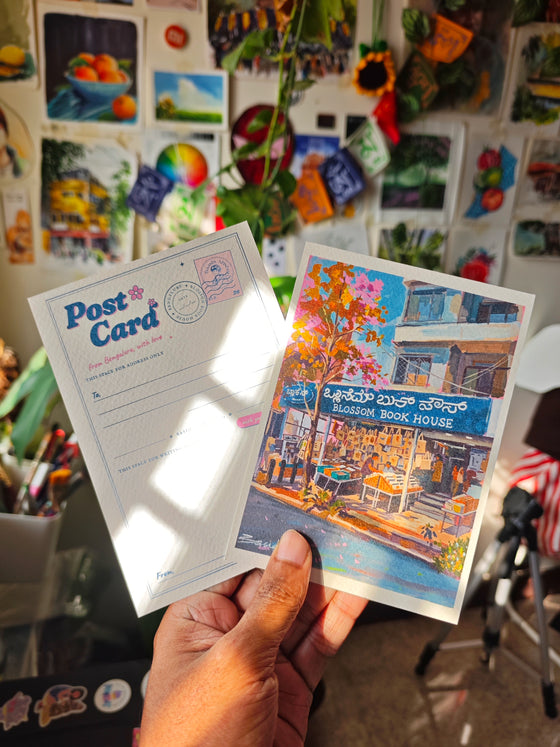 Blossom Book House, Bengaluru – Illustrated Art Postcard